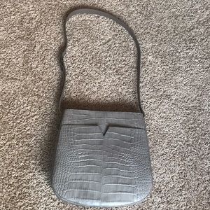 Vince Crocodile Embossed Leather Crossbody Bag